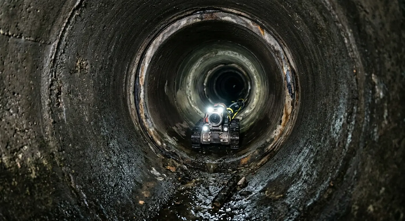 Robotic sewer camera inspecting pipe interior for Drain Snake Service in Bridge City